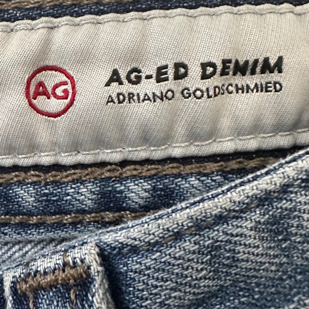 AG Adriano Goldschmied The Graduate Mens 34 Blue Tailored Leg Aged Denim Jeans - Picture 7 of 11